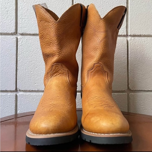 Guide Gear Men’s Genuine Tan Leather Round Toe Western Cowboy Boot | US 9 - Picture 4 of 6